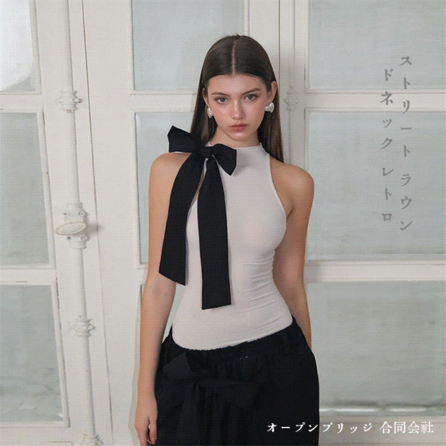 OMG！新しいスタイル 韓国ファッション ベスト ストリート ラウンドネック レトロ 減齢 トップス