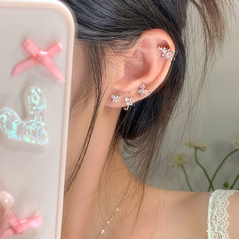 蝶々ピアス デザイン アクセサリー レディース 韓国ファッション