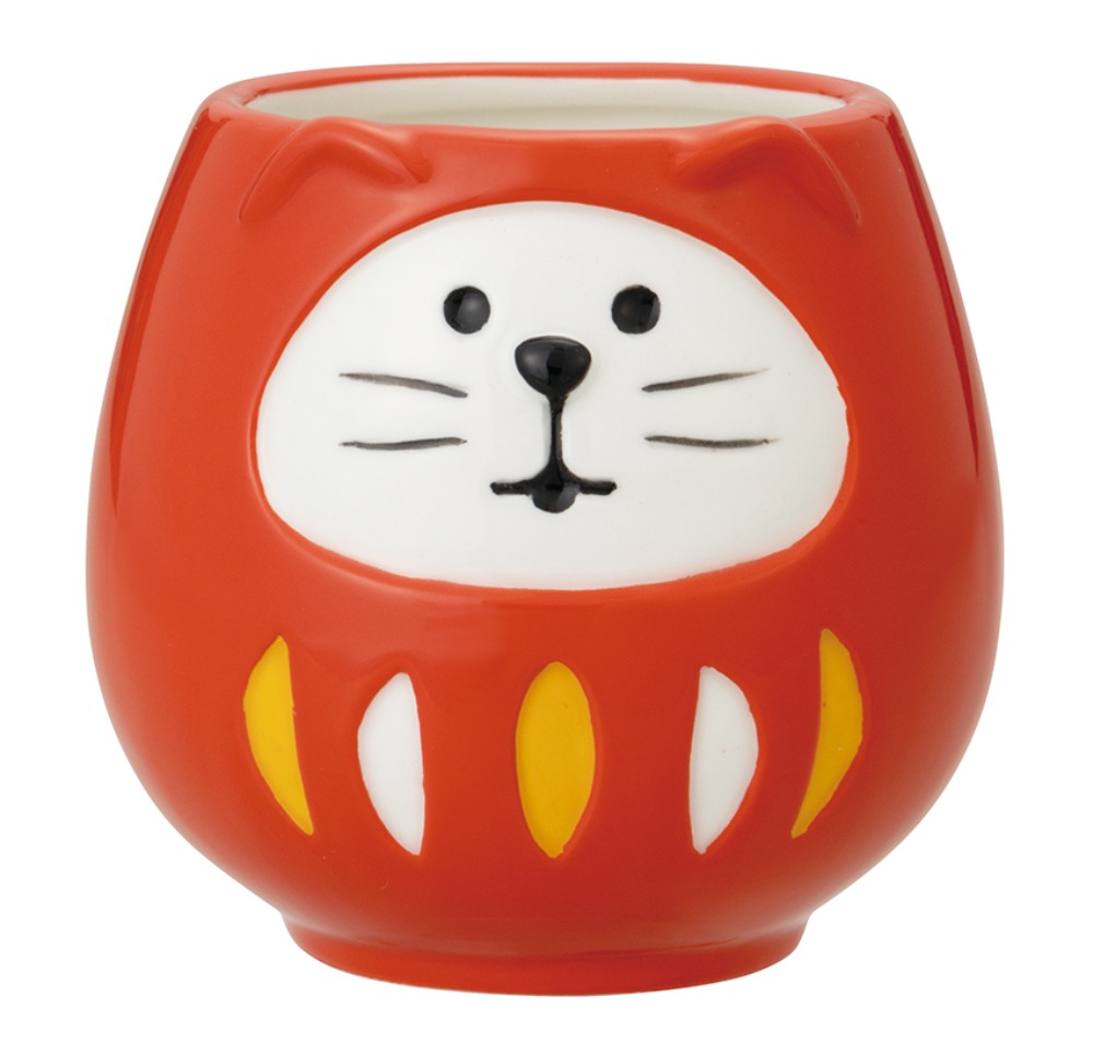 【限定セール！】 福猫だるまマグカップ 開運カラー ZCB-47621 赤 問屋 卸売・ | パーツ