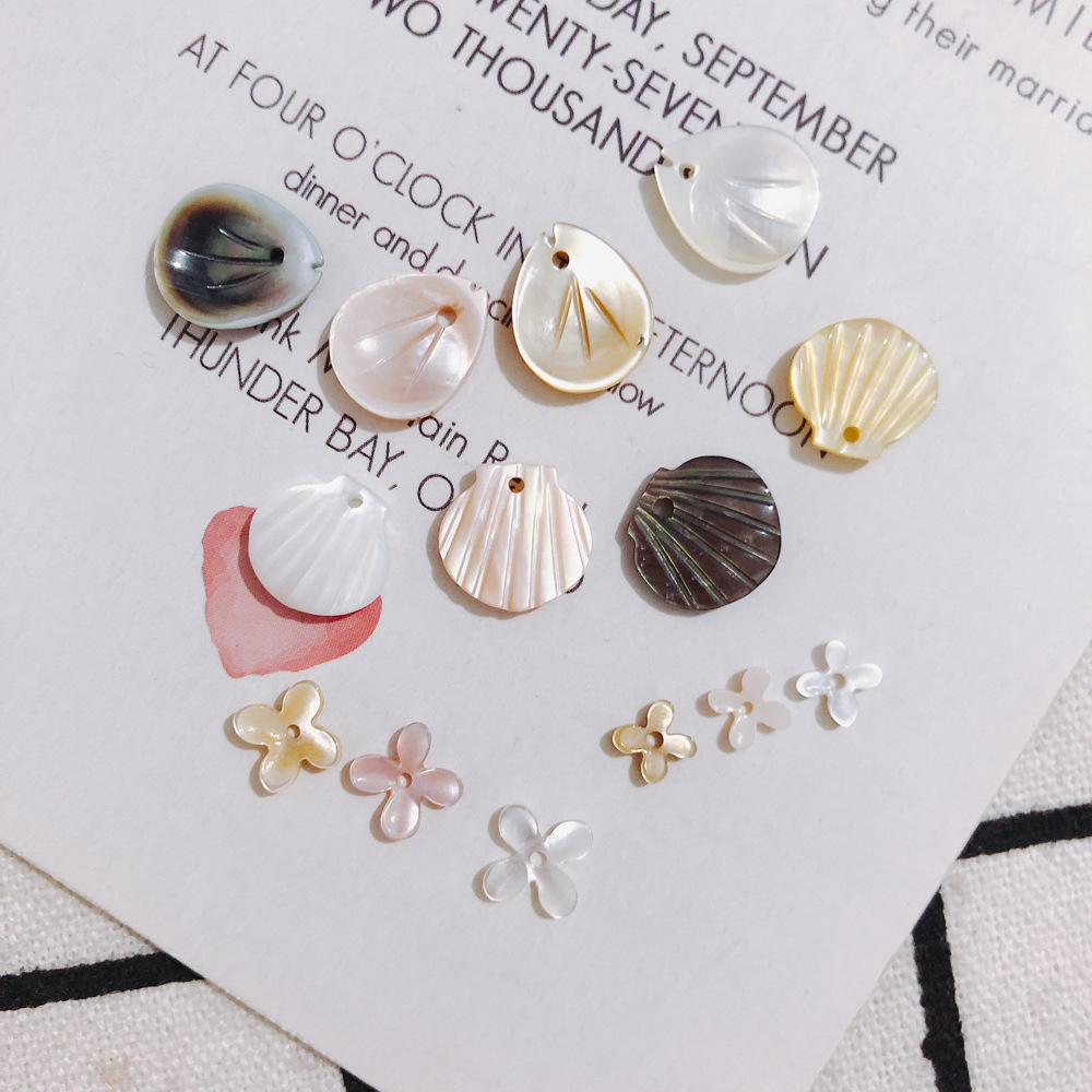 白蝶貝 シェル ビーズ ハンドメイド アクセサリーパーツ 手芸 ナチュラル 花座 リーフ 台座 葉 黄蝶貝