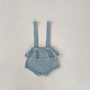[66-100cm]  女の子 ニットサロペットパンツ ロンパース オールインワン キッズ 子供服