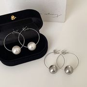 2色 ヴィンテージメタルパールイヤリング ファッショングッズ レディースヘアアクセサリー