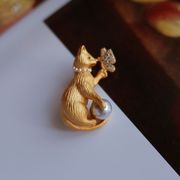 蝶子猫パールブローチオリジナル手作りデザインコサージュピンファッショングッズ