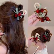 2色 チェリー ヘアピン ヘアグリッパー ファッショングッズ  手作りアクセサリー