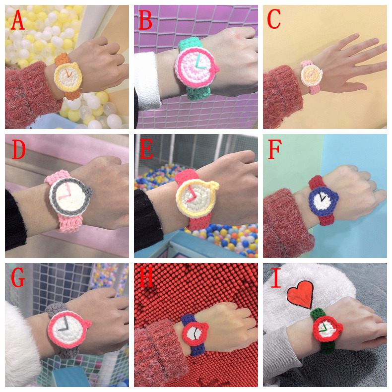 専用出品！ハンドメイド 時計付きブレスレット INS風 腕時計 ブレスレット おもちゃ 編み物 工芸品 時計 編み物