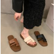 ローヒール  トゥキャップ  サンダル  レディース　優しさ　気質　シングルシューズ