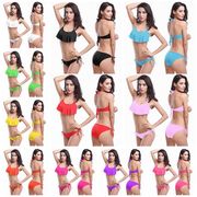★新作★大人気★水着★２点セット★無地★ビキニ★★美しいデザイン★体型カバー水着★レディース