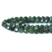 モスアゲート【ダイヤカット】8mm【天然石 ビーズ パワーストーン】