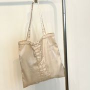 サテントートバッグ　エコバッグ　大容量　韓国ファッション　デザイン