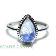 ☆一点物☆【リング】デュモルチライトインクォーツ (7A) しずく型 No.02