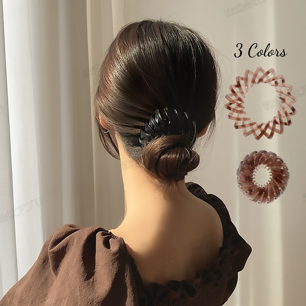 【全3色】ヘアリング マルチクリップ スクリューボール ヘアアクセサリー 髪まとめ 髪飾り韓国
