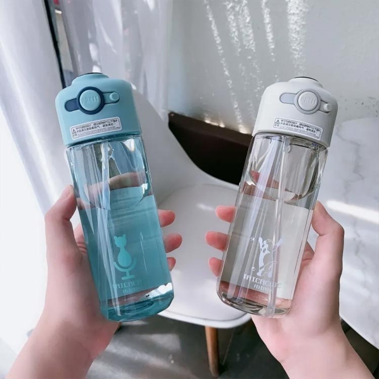 水筒 安全ロック付き 550ml 450ml ウォーターボトル ストロー