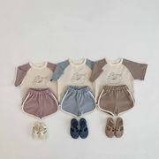 【2点セット】2024春夏新作★韓国風子供服★子供服★ベビー服 ★キッズ服★半袖 tシャツ+ショットパンツ
