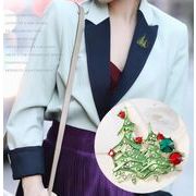クリスマスの装飾ファッション新しい人気合金ダイヤモンド クリスマス ツリー ブローチ服装飾アクセサリー