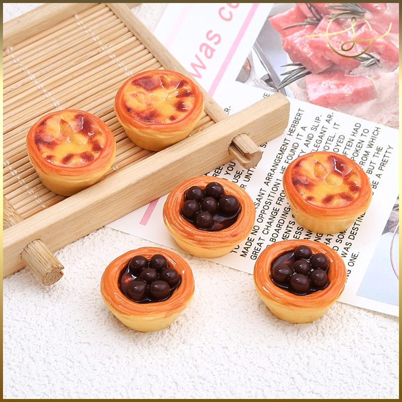 2種】エッグタルト チョコ 樹脂パーツ デコパーツ DIYパーツ 手芸  