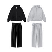 メンズ 生地420ｇ 裏起毛 ジップアップ パーカー 男女兼用 ジョガーパンツ セットアップ 秋冬 新作★全2色