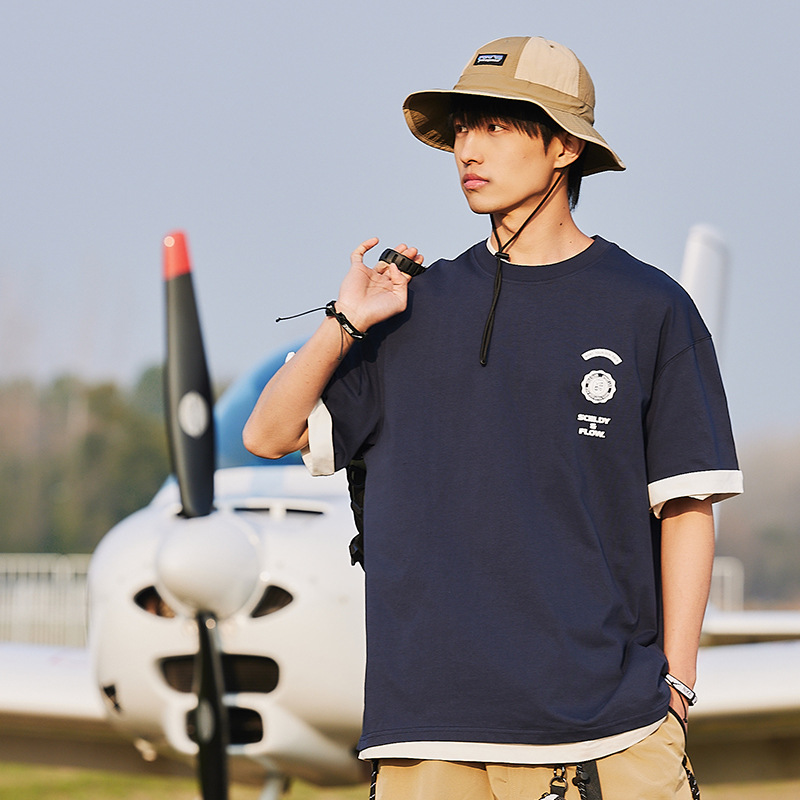 メンズファッション ラウンドネック 半袖Tシャツ 男女兼用