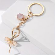 ピンククリスタル バレエ少女 キーホルダー  バレエ用品 バレエキーホルダー キーチェーン バレエ雑貨