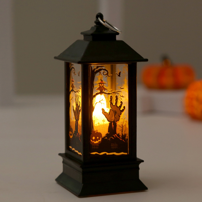 中古品【ハロウィン キャンドルライト】ガラスの瓶付き☆ キャンドル