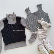 子供服　90~140cm　キッズベスト　ニットチョッキ　重ね着　韓国キッズ服