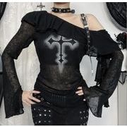 トップス Ｔシャツ 長袖 肩出し ブラウス カットソー