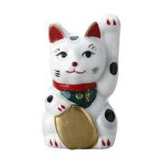 磁器小招猫　  置物/オブジェ/焼物/縁起物/インテリア/日本製