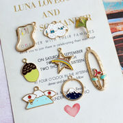 和柄 ピアス パーツ 富士山 イチョウの葉 フラワー サークル 扇子 エポチャーム 星 アクセサリーパーツ