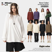 P19423 パーカートップス 男女通用 2024秋新作 長袖 メンズ Tシャツ 無地