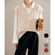 【日本倉庫即納】 ケーブルニットベスト レディースチョッキ