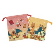 【巾着袋】ポケットモンスター 2P巾着セット グラデーション レッド＆オレンジ