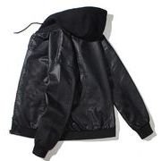 2024年INS　メンズ服新作 アウター　フード付き カーディガンPUコート レザージャケット