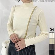 【2024新作商品♪】配色ラインミラノリブニットトップス