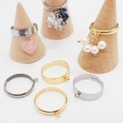 サージカルステンレス【56. 金属アレルギー対応 カン付きリング台 ５個】SUS316 国内発送