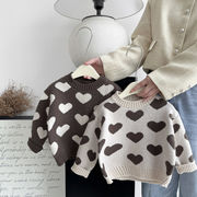 ★BaBy★　ベビーセーター　66~100cm　ハート柄ニットトップス　男女兼用　韓国ベビー服