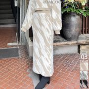 【2024新作商品♪】異素材MIX千鳥柄ニットスカート