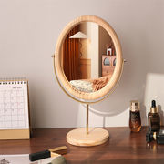 おすすめ商品 激安セール 木製ミラー 縦型回転可能ミラー  実木化粧鏡 家庭用 デスクトップミラー