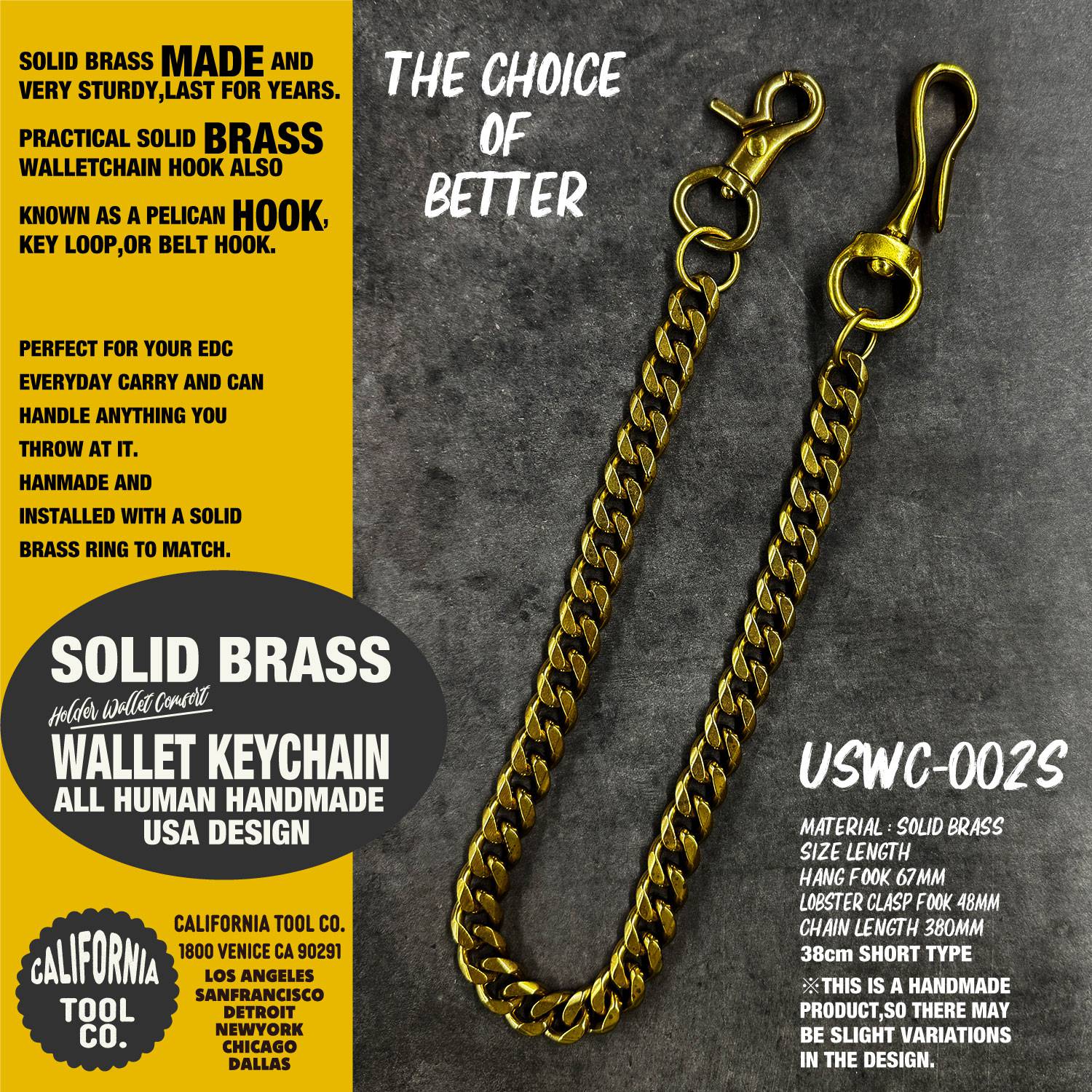 SOLID BRASS WALLET CHAIN 真鍮 ブラス ウォレットチェーン 38cm