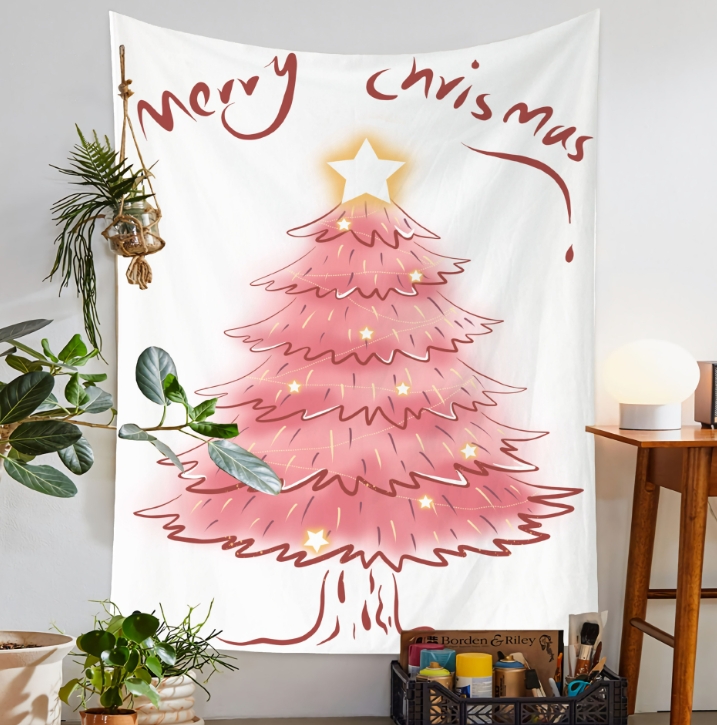 コットンフラワーのクリスマスツリー 壁掛け Christmas tree 色が選べる 壁掛けクリスマスツリー プリザーブドフラワー QUEUE DE