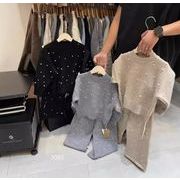 2024年　キッズ　トップス　セーター＋ロングパンツ　ニットセットアップ