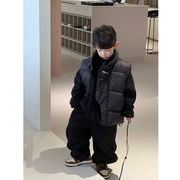 中綿ベスト ダウンベスト キッズ 子ども アウター 防寒ベスト 立ち襟 無地 男の子 暖かい ポケット付き