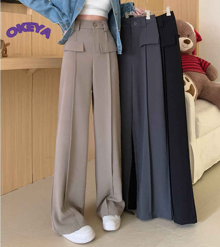 2024年秋冬新作　レディース服　ボトムス　ロングパンツ　ワイドパンツ　スーツパンツ　3色展開　S#-XXL#