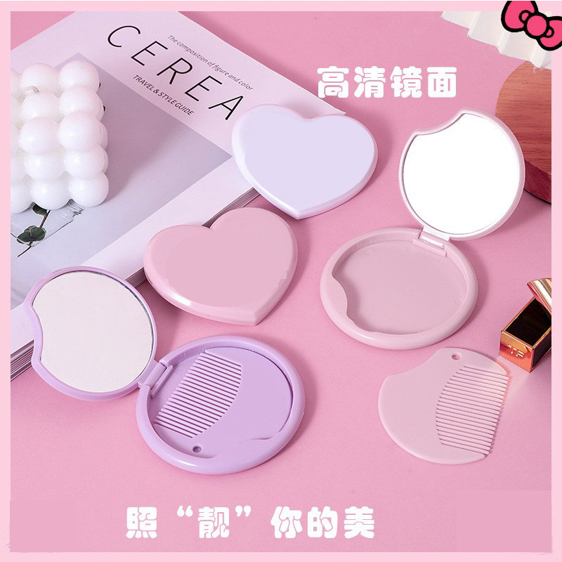 ★ファッション雑貨★DIY専用のミラー デコ用かがみ 手鏡 櫛付き★4色