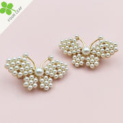 蝶 パール アクセサリーパーツ 髪飾り 貼り付けパーツ ハンドメイド 大人気デコパーツ DIY