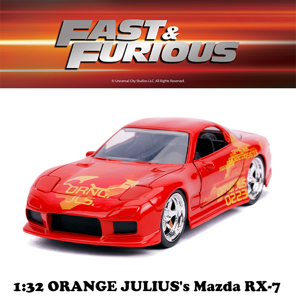 JADATOYS 1:32 ワイルドスピードダイキャストカー  ORANGE JULIUS's Mazda RX-7