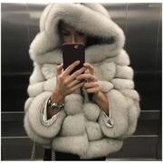 快適で暖かい INSスタイル 2024秋冬 毛皮コート あったかグッズ 擬皮草コート 帽子付き コート