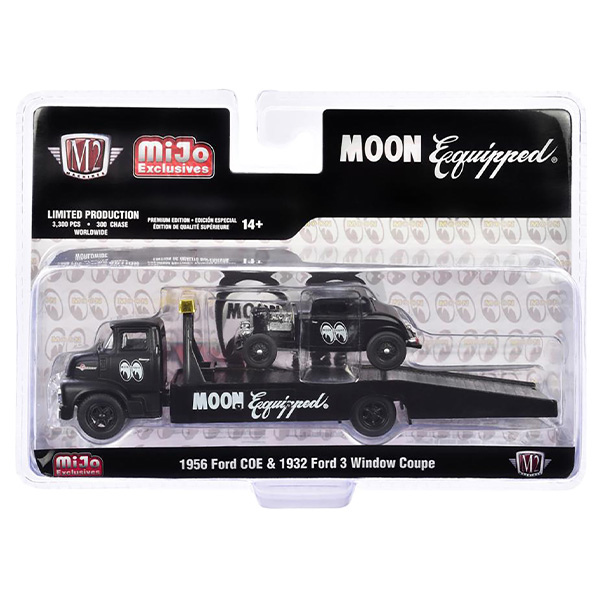 M2 MACHINES 1:64 MOON EQUIPPED 1956 Ford COE & 1932 Ford 3 Window
