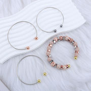 カスタムブレスレット　手芸DIY ハンドメイド　腕飾り　ステンレス　ビーズブレスレット　