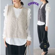 2025年春秋新作　レディース服　トップス　ベスト　お出かけ　ニット　ふわふわ　ファション　2色展開