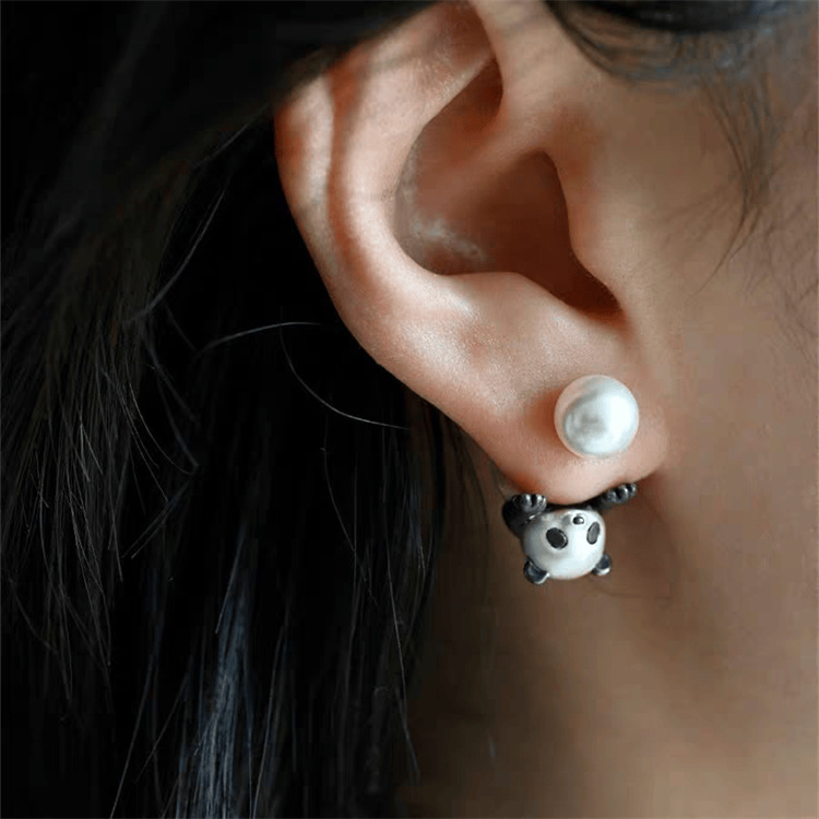 ナチュラルでシンプルなデザイン 激安セール パンダピアス 真珠ピアス