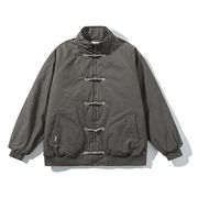 体型カバーに効く 韓国ファッション 詰め襟 厚手ジャケット  保温 コート 綿服 あったかグッズ 中国風